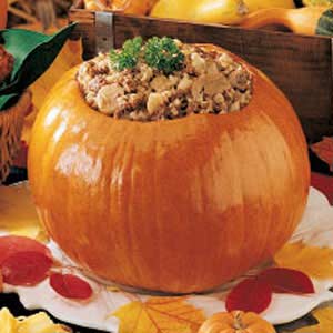 stuffed pumpkin on Thanksgiving stuffed pumpkin